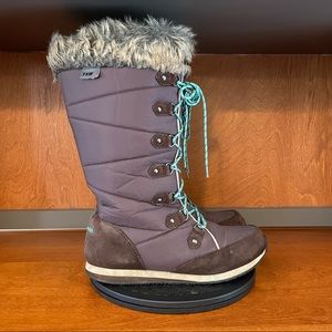 LL Bean Carrabassett Fur Lace Up Knee High Snow Boots Women’s 7.5 284883